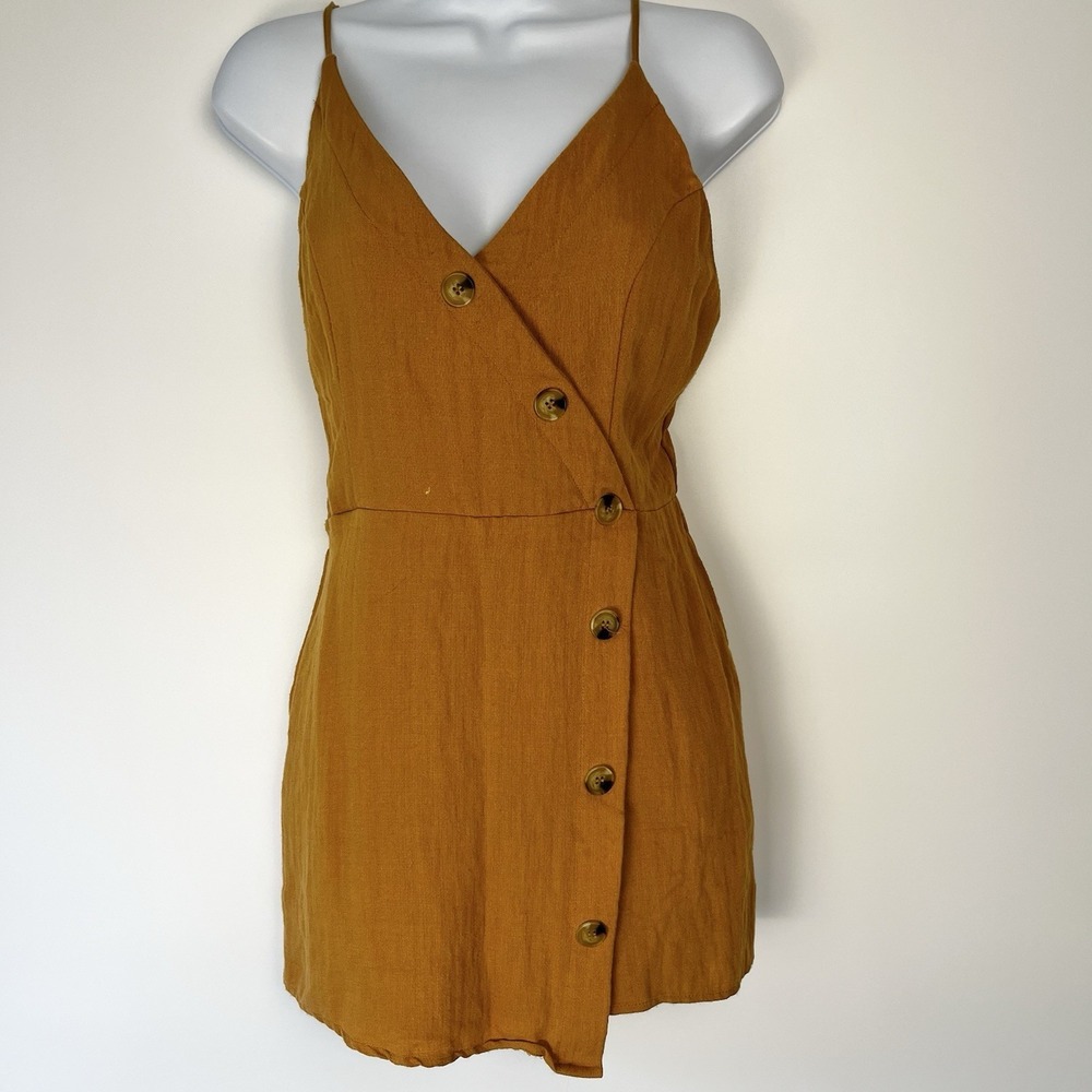 HYFVE Women's Tan Boho Penny Lane Festival Cottage Core Shorts Romper Size Large
